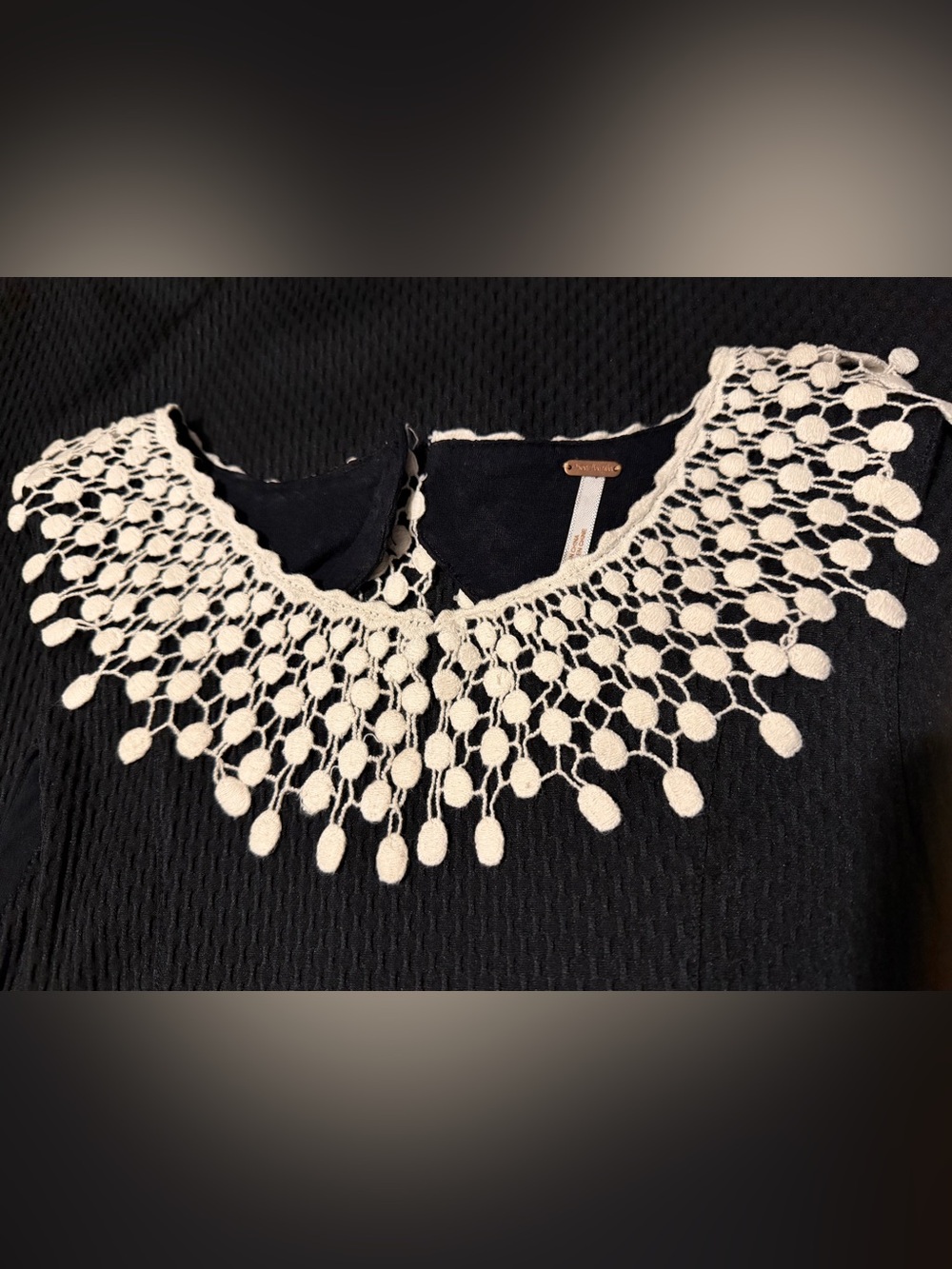 Free People Black Backless Mini Dress with Jeweled Neckline - Picture 4 of 6